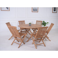 Salara Outdoor 7pc Folding Dining set